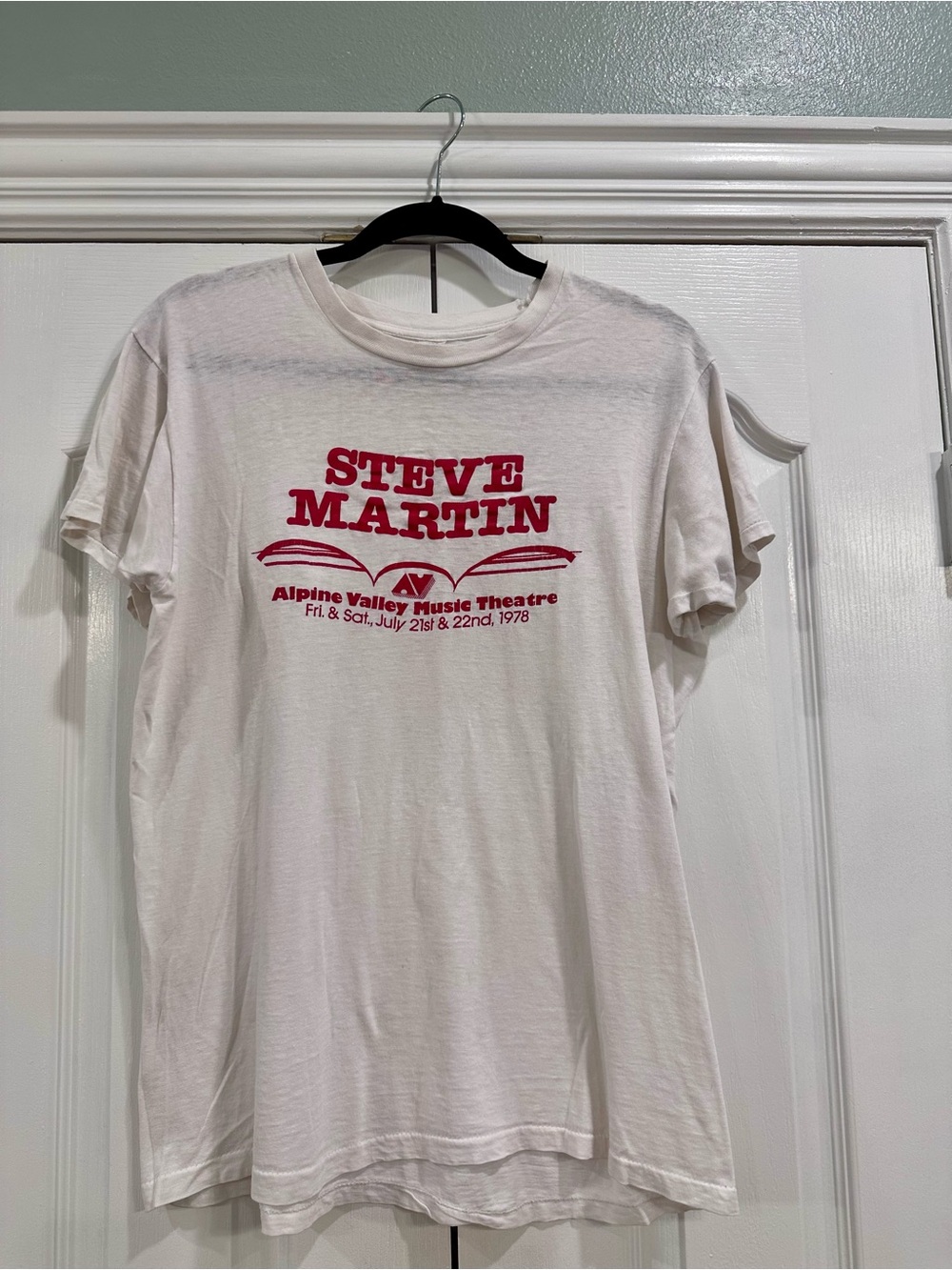 Vintage Steve Martin White T-Shirt with Red Graphic from 1978